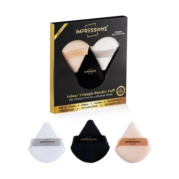 Velour Triangle Powder Puff Set