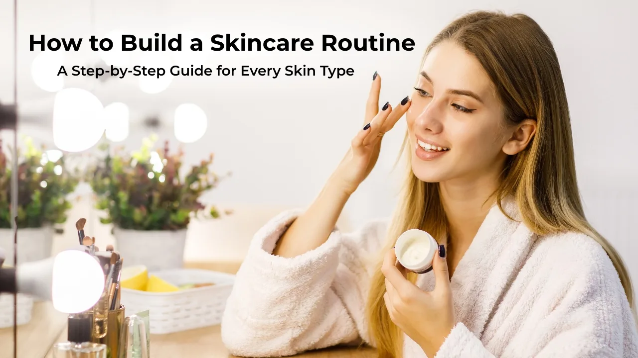 Home – Impressionz® Beauty, Skincare, Cosmetics &Amp; Makeup Tools Young Woman Applying Cream While Smiling In Front Of Mirror With The Caption “How To Build A Skincare Routine – A Step-By-Step Guide For Every Skin Type”