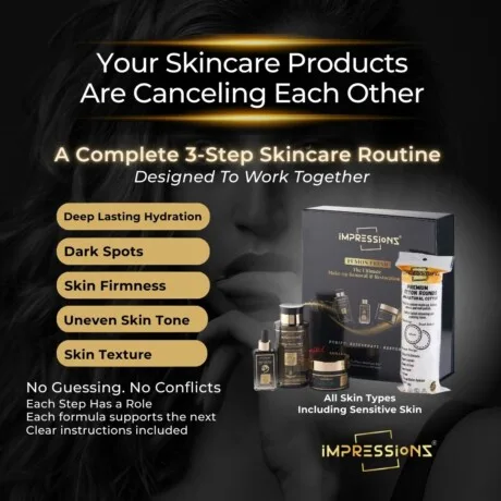 3 step skincare set for glowing skin designed to work together to improve hydration dark spots skin tone firmness and texture for all skin types including sensitive skin